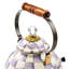 Violet Check Quart Tea Kettle