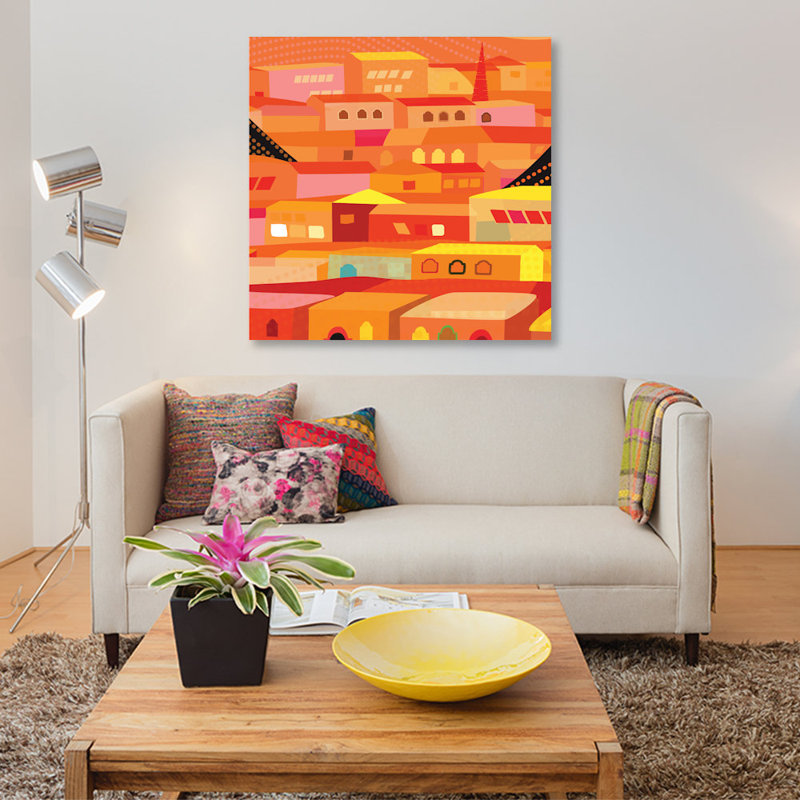 « oaxaca maisons », impression sur toile, H 12 po x l 12 po x P 0,75 po, Pas de tapis, Toile tendue
