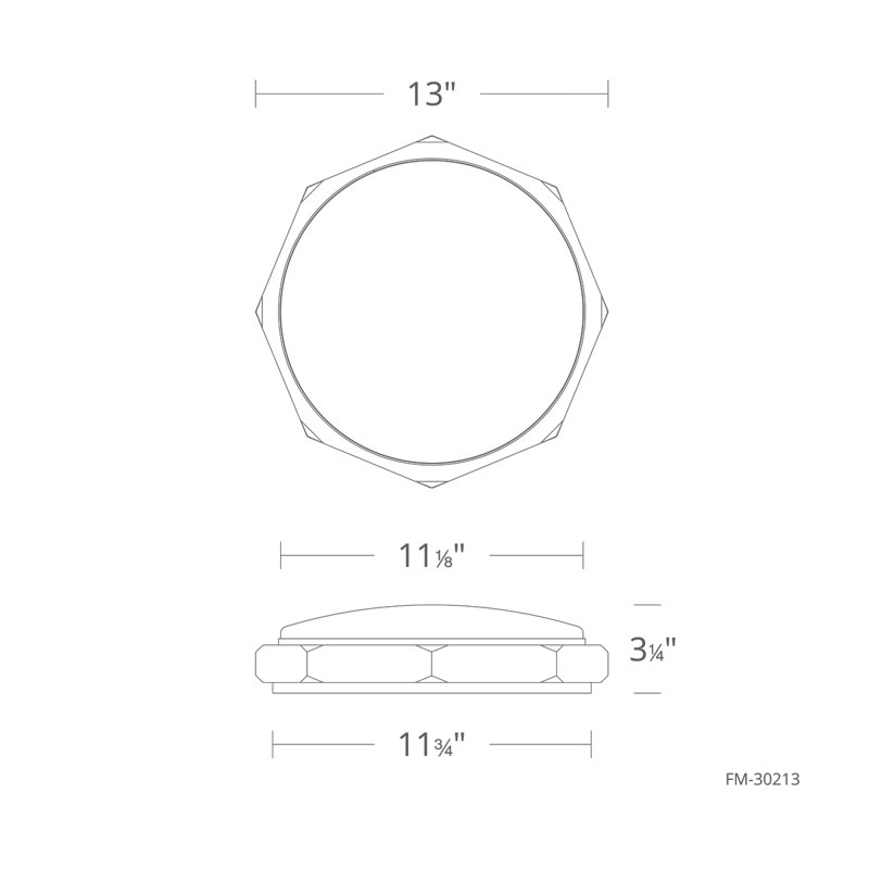 Grommet Dimmable LED Flush Mount With Color Temperature Switch From 2700K/3000K/3500K, Polished Nickel, 3000K