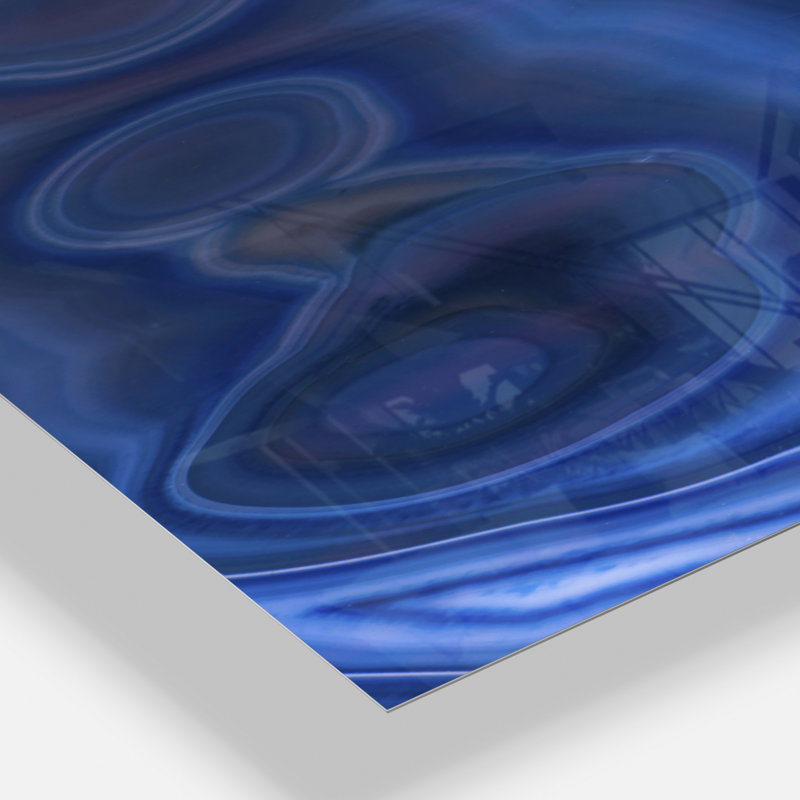 Blue Agate Stone Design - Horloge murale moderne, H 48 po x l 24 po x P 1 po