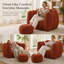 Pouf poire en chenille rouge-brun avec repose-pieds pour adultes - Grand pouf en mousse à mémoire de forme-261219409