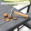 Table de salle à manger d'extérieur en aluminium 3 pi pour 4 personnes, table d'extérieur imperméable toutes saisons, revêtement en bois d'aspect bois, noir-829665655
