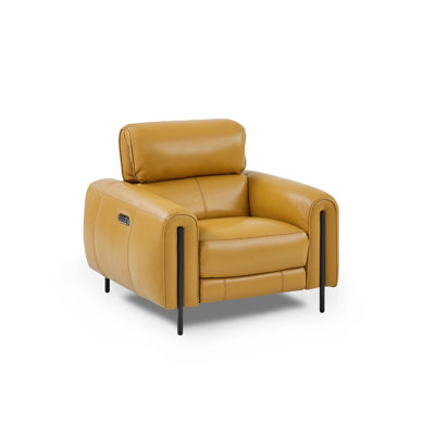 Fauteuil Charm en cuir véritable blanc