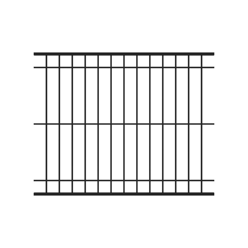 Fortress Building Products Estate 6.25-ft H x 94-in W Gloss Black Steel Fence Panel