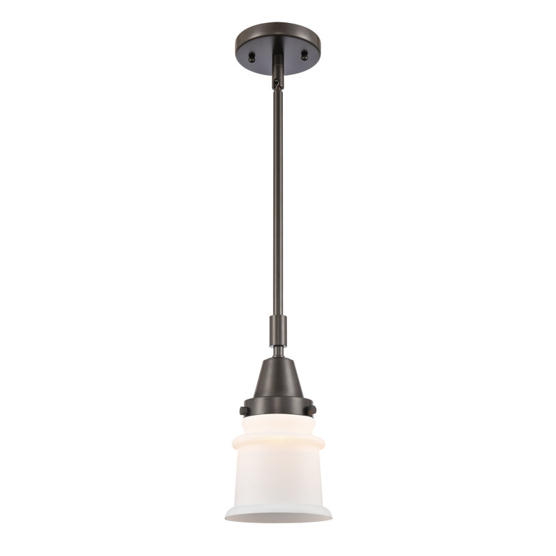 Luminaire suspendu en forme de cloche à 1 lumière Cailen, Blanc mat, Bronze huilé, Ampoule non incluse