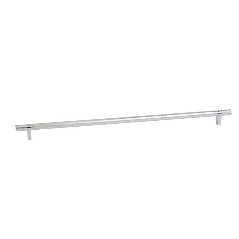 Poignée de meuble-bar Emtek Select 18 "C-C, tige de bar rectangulaire, barre moletée, Chrome poli
