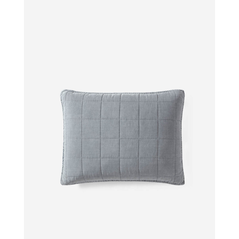 Stonewashed Lyocell Viscose Blend Pillow Sham, Standard, Coal