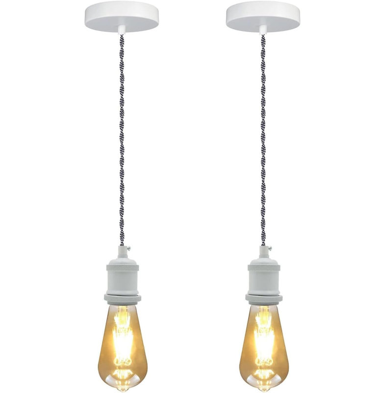 1 - Light Bulb Pendant, White