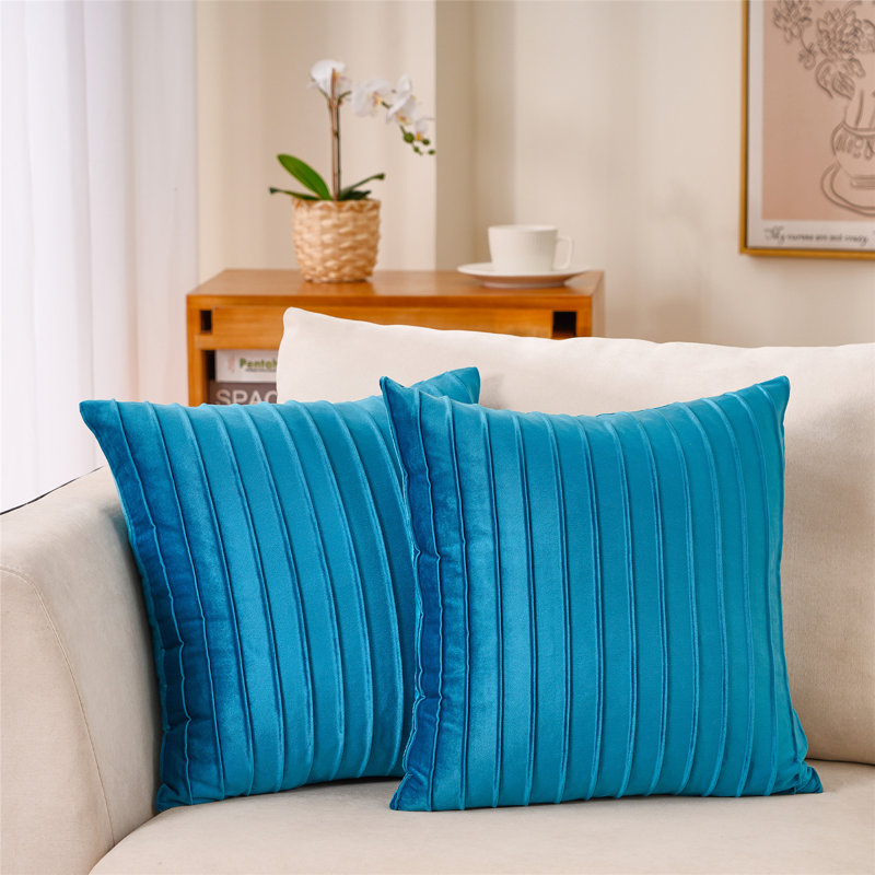 Housse de coussin en velours WARISI, 18 po x 18 po, Bleu royal