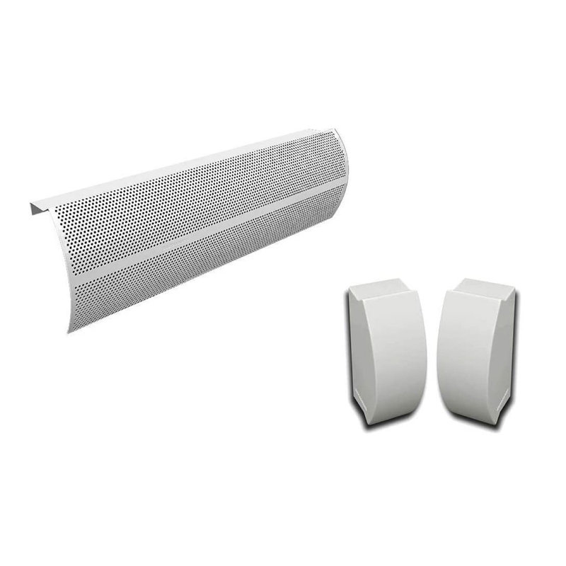 Elliptus White Galvanized Steel Slip-On Baseboard Heater Cover Set