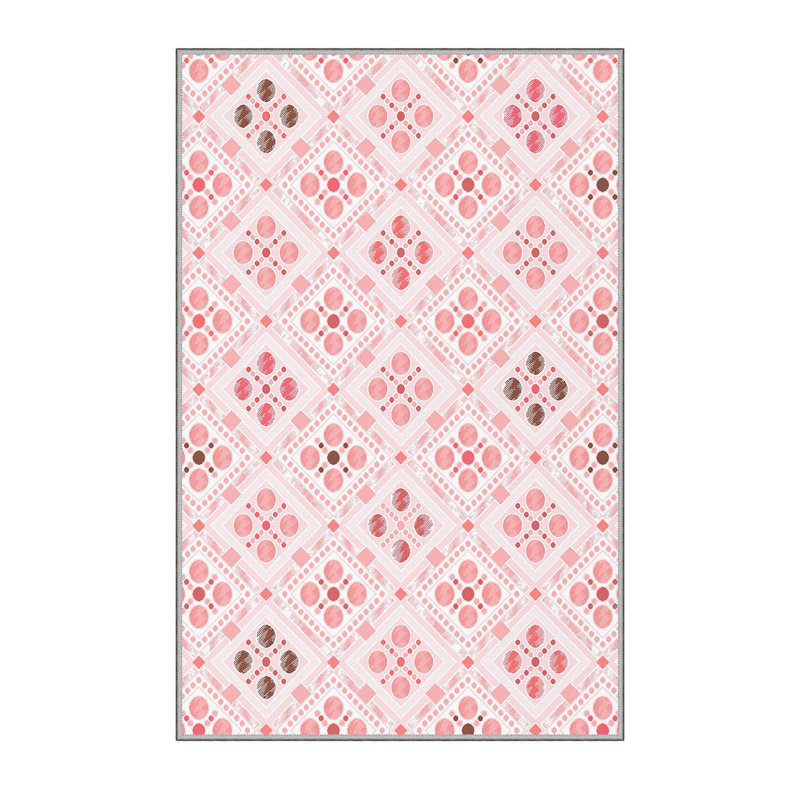 Tapis de haute qualité imprimé en 3D (2,6 x 4,0 pi), 100% polyester, d'une hauteur de poils de 0,3 po | Pois antibactérien et antidérapant en feutre de PVC | Lavable à la machine, conception élégante pour le salon, la chambre à coucher et le bureau