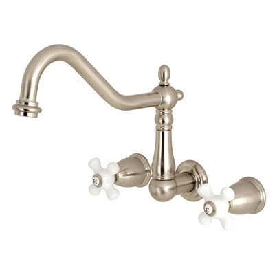Kingston Brass Heritage Two-Handle 3-Hole Wall Mount Roman Tub Faucet