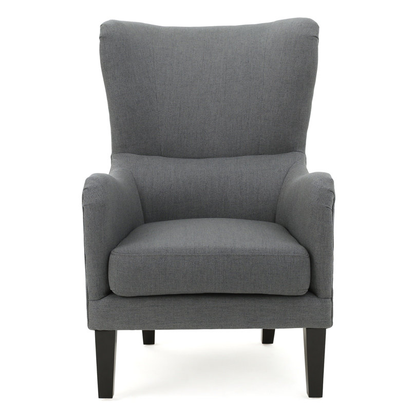 Chaise cloutée en polyester gris avec accoudoirs