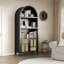 Armoire de rangement arquée avec portes en rotin