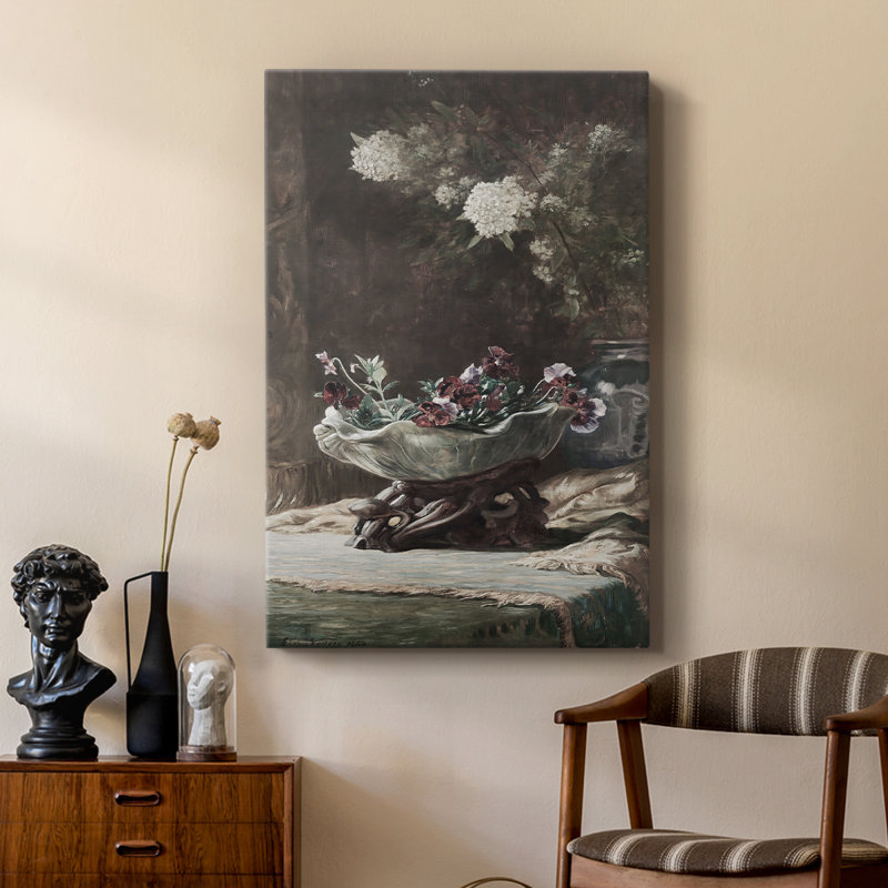 Motif floral rétro CVII - galerie Cavas sur mesure, H 36 po x l 24 po