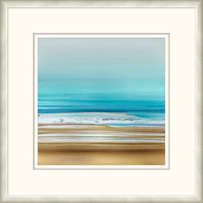 Blue Horizon 3 - Peinture encadrée sur papier