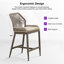 Tabourets de bar George Oliver Patio en aluminium, hauteur du comptoir, 61 cm (24 po), avec coussin en tissu amélioré-1508672680-1490686931