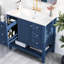 Ensemble de meuble-lavabo 36 po avec lavabo, une armoire et trois tiroirs, bois massif et panneau de fibres à densité moyenne, bleu-121294412