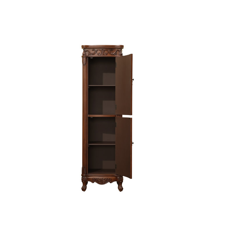Armoire à linge autoportante en bois manufacturé, Teck