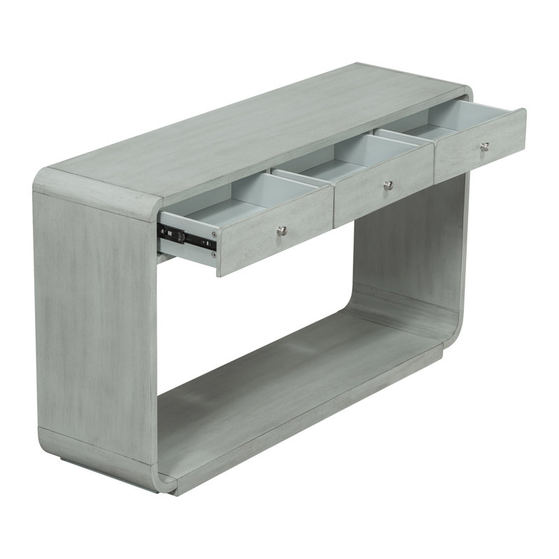 Console 55 po pour couloir antique, Vert sauge