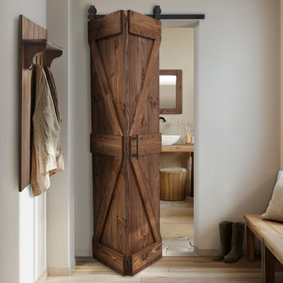 Single Bi-Folding System Solid Pine Barn Door