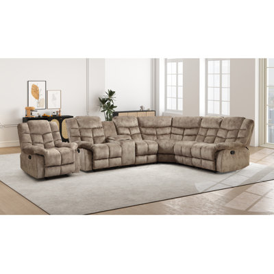 2-Piece Modern And Upholstered Soft Manual Reclining Living Room Set