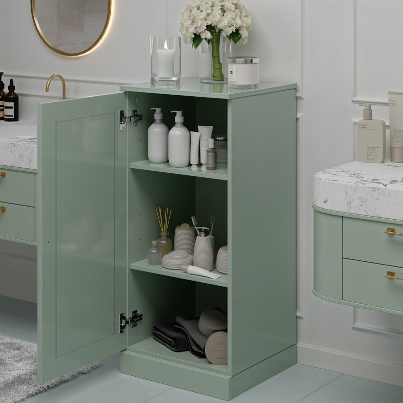 Armoire de rangement de salle de bain 100% bois massif Palace Imports, porte à panneau surélevé, tablettes réglables, 16,5 po de largeur, 35,75 po de hauteur