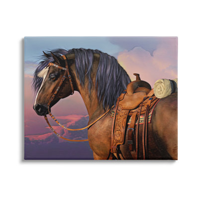 «Union Rustic Cowboy's Pride Horse and Saddle On Canvas» par Laurie Prindle