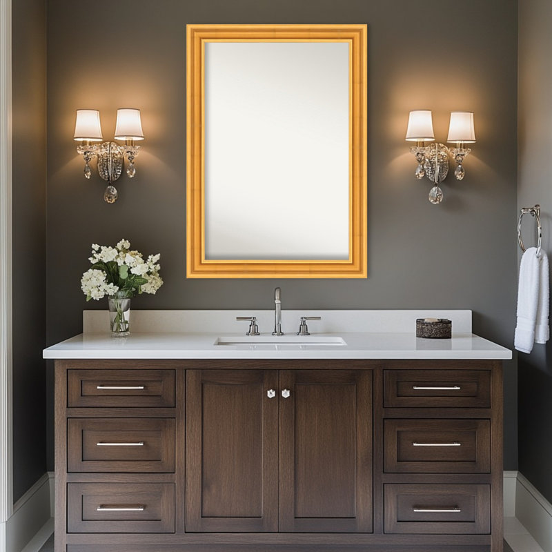 Miroir mural de salle de bain Sierra, 29,5 po x 41,5 po, Doré