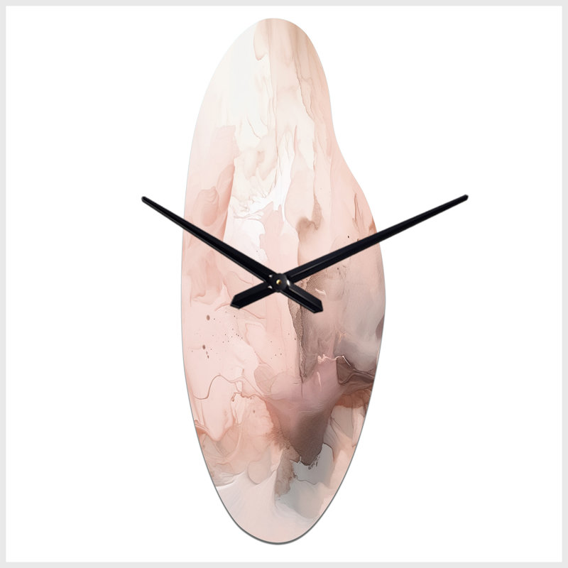Keita - Curved Shape Large Abstract Marble 3D Wall Clock, Moyenne