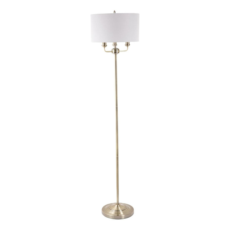 Larock 154cm Standard Floor Lamp Set, Antique Brass, Grey