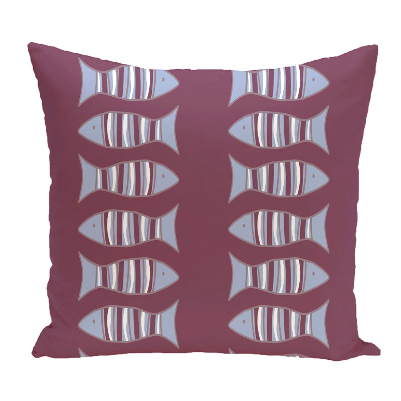 Housse de coussin rectangulaire extérieure pour coussin de Fishy/insert, H 18 po x l 18 po, Violet