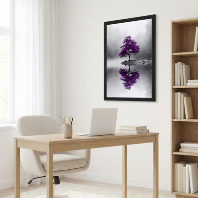 «Tree Reflection Landscape», ensemble de 1 reproduction d'art sur toile tendue