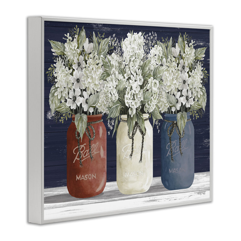 «Americana Floral Bouquets Rustic Flowers Country Pride», art numérique sur toile encadré par Cindy Jacobs, L 30 po x H 24 po