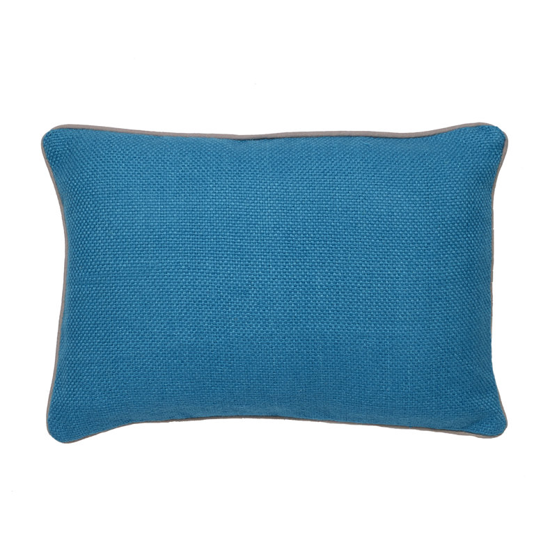 Housse de coussin en duvet et lin, Bleu paon