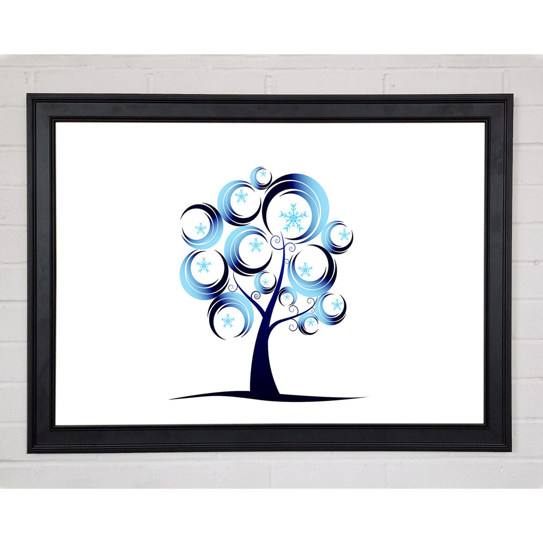 Gerahmtes Leinwandbild Blue Tree Abstract