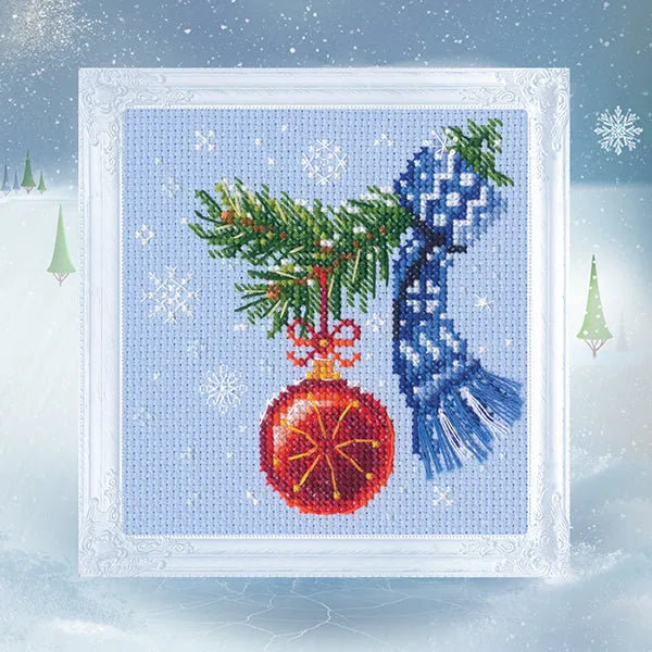 Trousse de broderie miniature au point de croix comptée « Boule de Noël porte-bonheur » de RTO C416