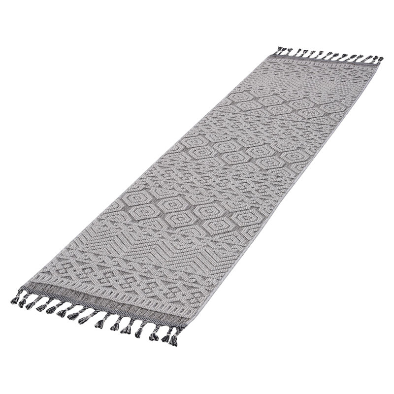 Tapis d'intérieur / extérieur à motif géométrique Collection, Tapis de couloir 2 pi 2 po x 8 pi