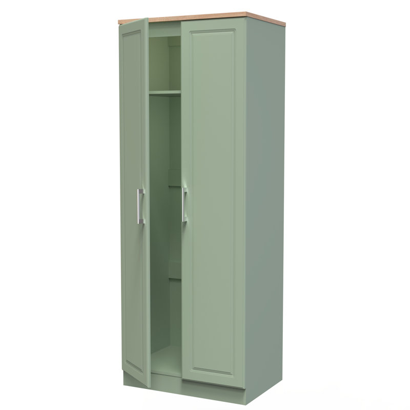 Aalysia Manufactured Wood Wardrobe, Reed Green/Bardolino Oak