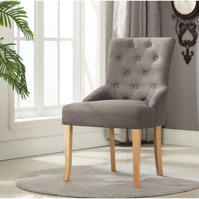Bradman 51.5cm H Upholstered Side Chair, Grey, 1