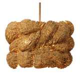 Anguilla 3-Light Wood Beaded Chandelier, Natural