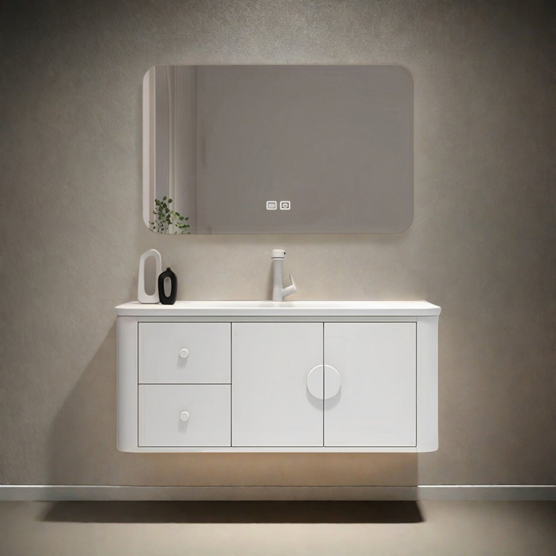 Armoire de salle de bain simple et moderne, H 19,68 po x l 47,24 po x P 19,68 po, Blanc