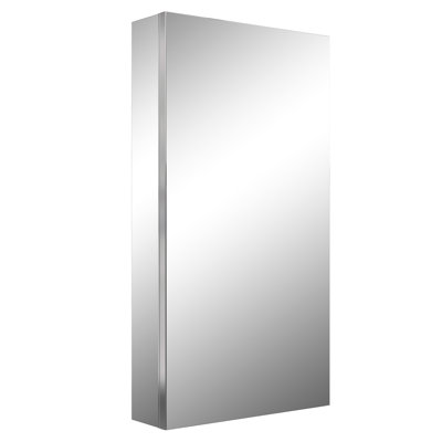 Recessed or Surface Mount Frameless Medicine Cabinet With Mirror and Adjustable Shelves