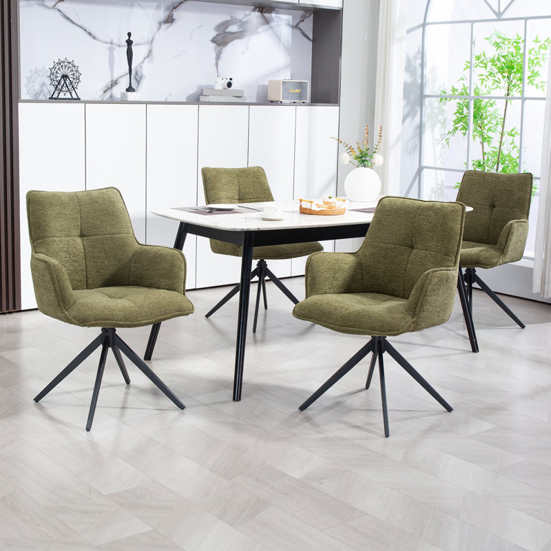 Chaise avec accoudoirs à dossier en polyuréthane Jovi, Vert