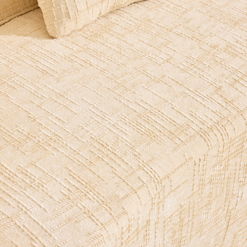 Beige incurvé avec un design compressé, peau douce - chenille, siège moyen, mousse et ressort, s'adapte à de nombreux décors de maison à 4 sièges, divers environnements