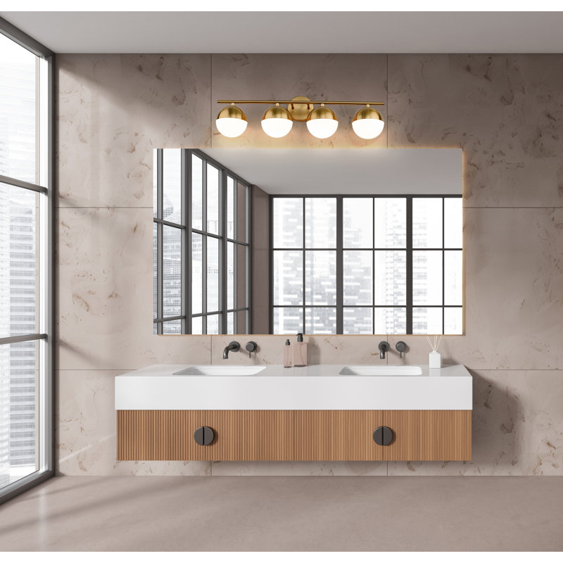 Meuble-lavabo 4 lumières 32,25 po Trombetta, Doré