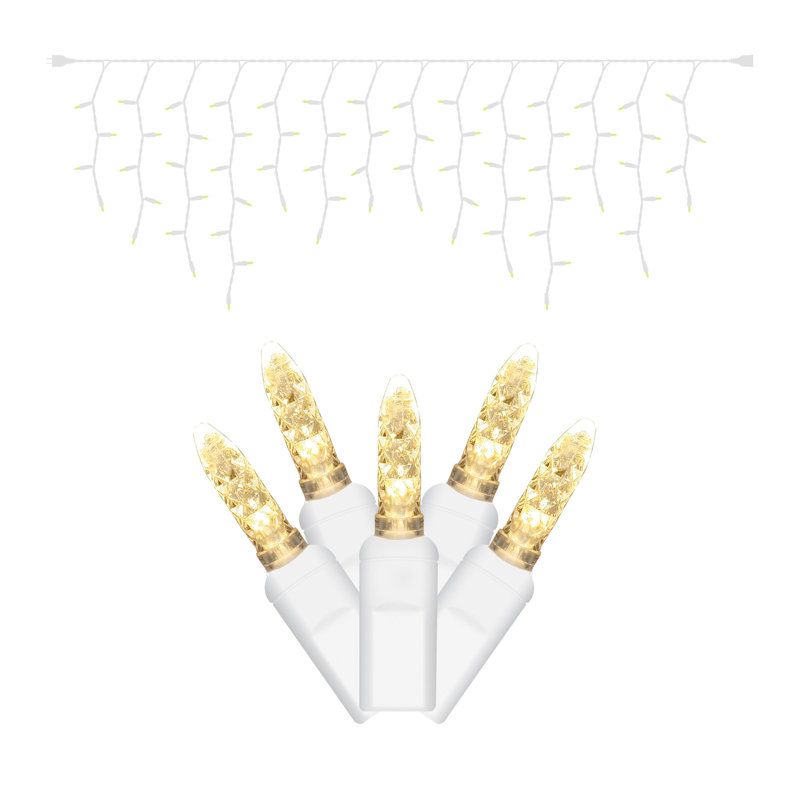 70 lumières de Noël glaçons, H 24 po x l 1 po x P 108 po, Blanc chaud