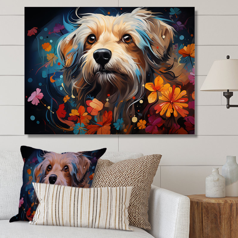 «Popart Maltese Magic I», reproduction sur toile, H 12 po x l 20 po x P 1 po, Toile tendue
