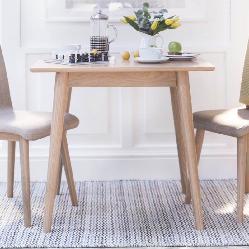 Stanton Oak Square Wood Top Dining Table with Wood Base, Golden Oak