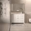 Ensemble de meuble-lavabo simple 48 po avec armoire en bois blanc Lunavia